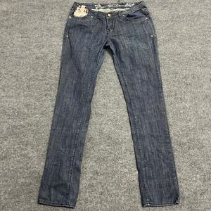 Apple Bottoms Jeans Womens Size 11/12 Blue Straight Leg Low Rise Stretch Denim